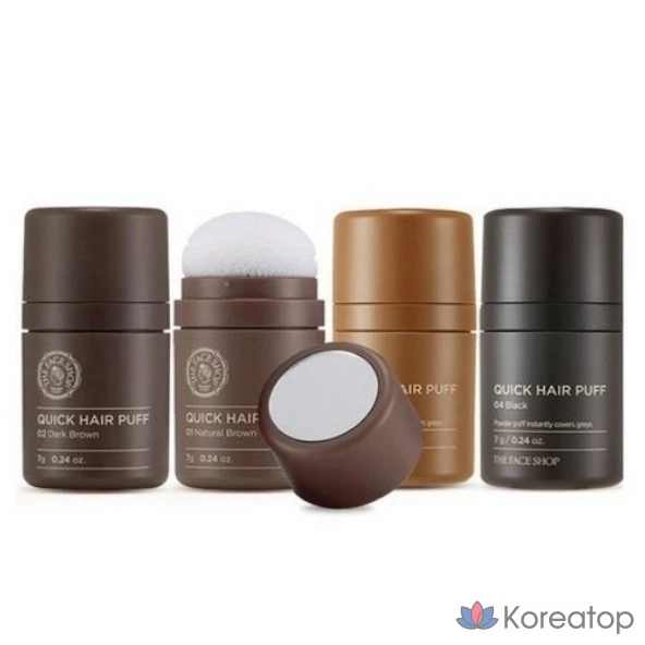 Тени для век The Face Shop Quick Hair Puff Shadow, оттенок Dark Brown, 7 г, 1 шт.