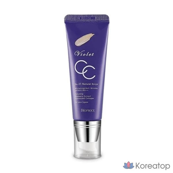 CC-крем Deoproce Violet SPF50+ PA+++ № 23, 1 шт., песочно-бежевый.