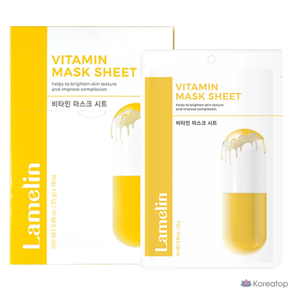 Ламелиновая витаминная маска-салфетка, 25 г, 10 листов, 1 упаковка.