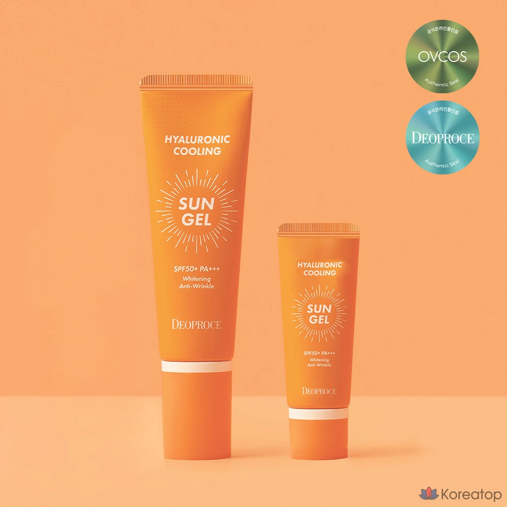 Охлаждающий солнцезащитный гель Deoproce с гиалуроновой кислотой, SPF50+ PA+++, 70 г, 1 комплект.