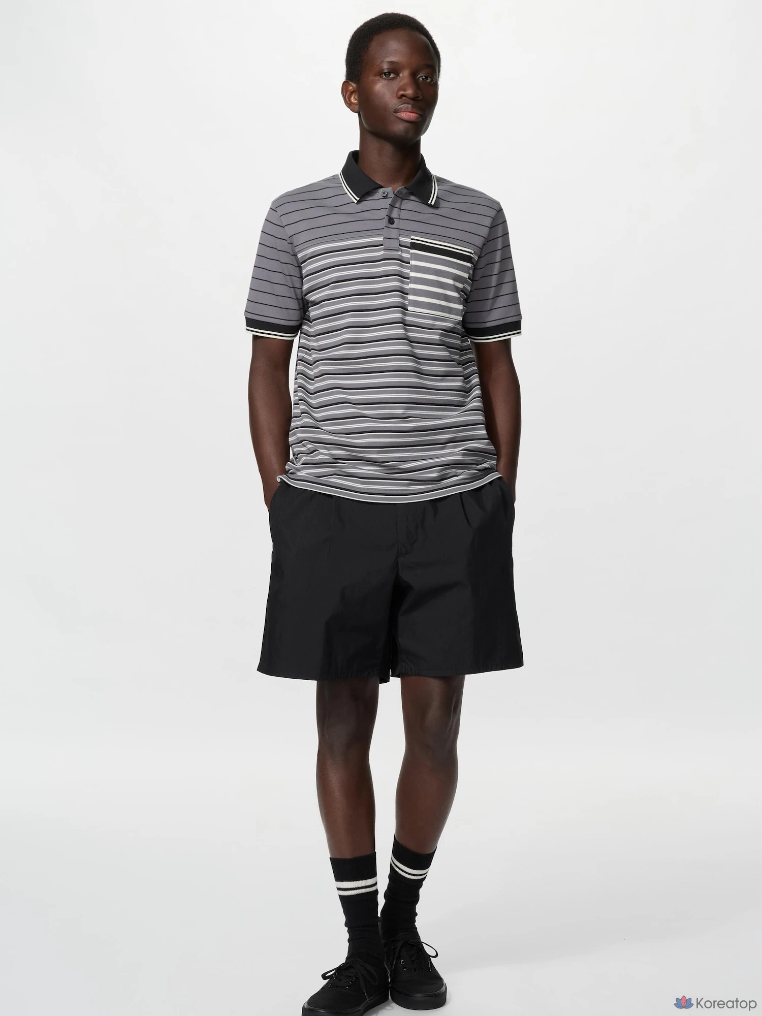Рубашка поло Uniqlo Dry Pique Slim Fit Stripe