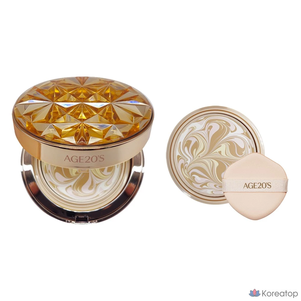 Age 20s Essence Cover Pact Royal Gold, 1 основной продукт, 1 сменный блок, № 21