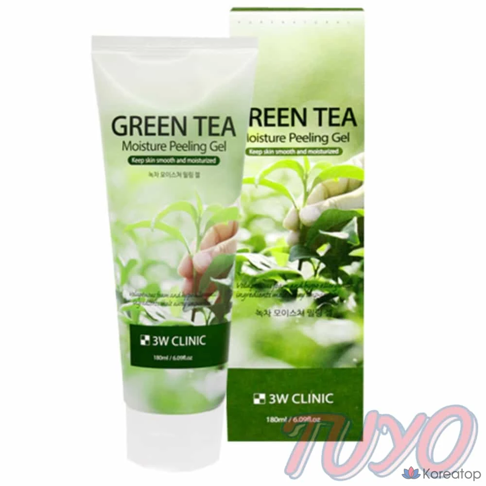 Пилинг-гель 3W Clinic Moisture Green Tea, 180 мл, 1 шт., фото 4