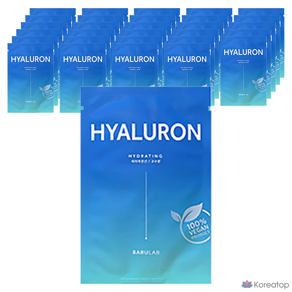 Barulab The Clean Mask Pack Hyaluronic Acid High Moisture, 60 Sheets, 1 Pack