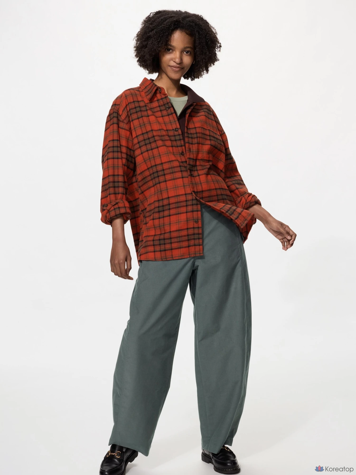 Рубашка фланелевая Uniqlo, тартан