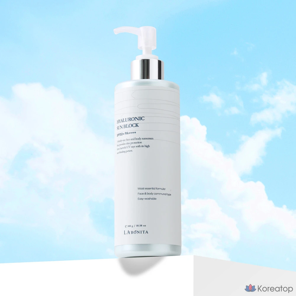 Солнцезащитный крем Labonita с гиалуроновой кислотой, 300 г, прозрачный, не отбеливающий, SPF50+PA++++, для всего тела, 1 шт.