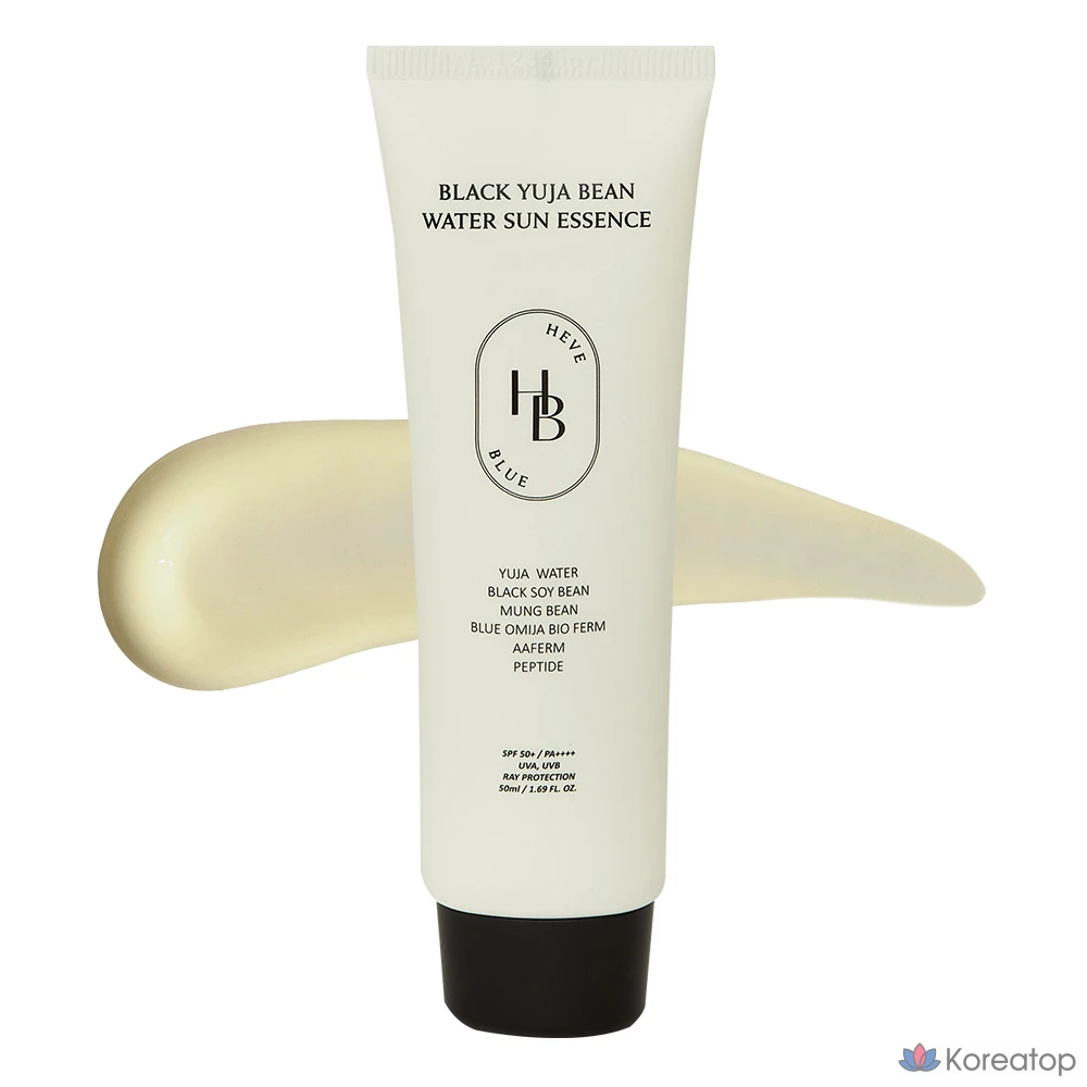 Эссенция для тела HEVEBLUE Black Yuja Bean Water Sun Essence, 1 шт., 50 мл, фото 2
