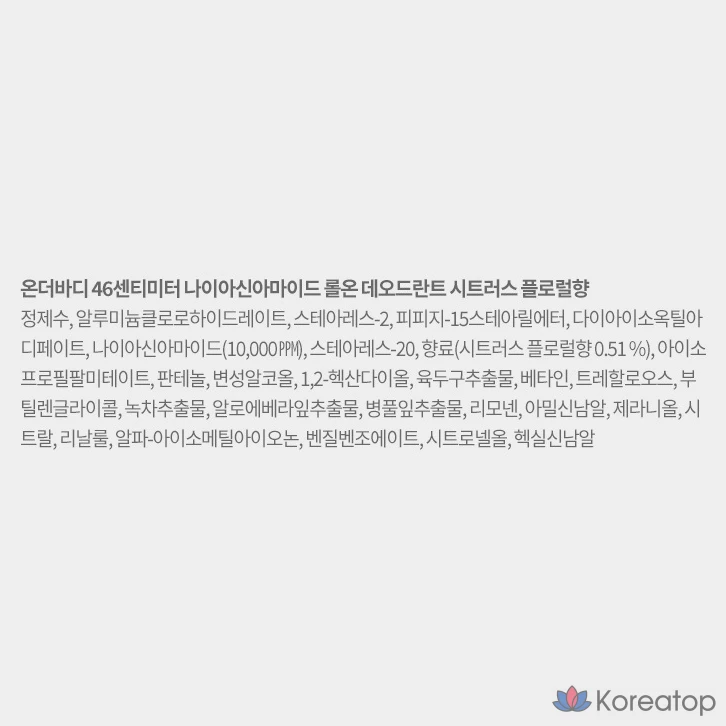 Роликовый дезодорант для тела Pure Derma On the Body 46 см, ниацинамид, цитрусово-цветочный аромат, 75 мл, 1 шт.