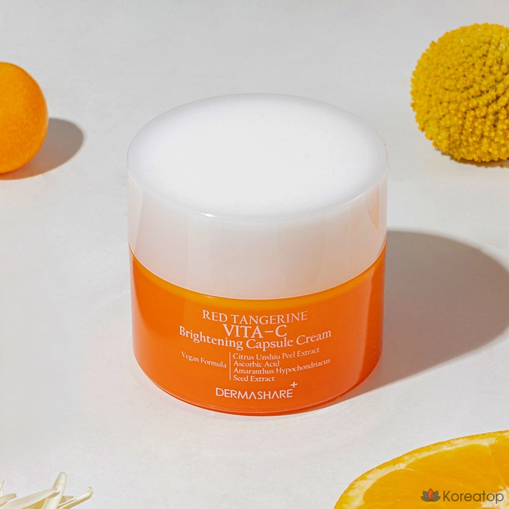 Крем Dermashare Vegan Red Orange Vitamin C Brightening Capsule Cream, 50 мл, 1 шт.