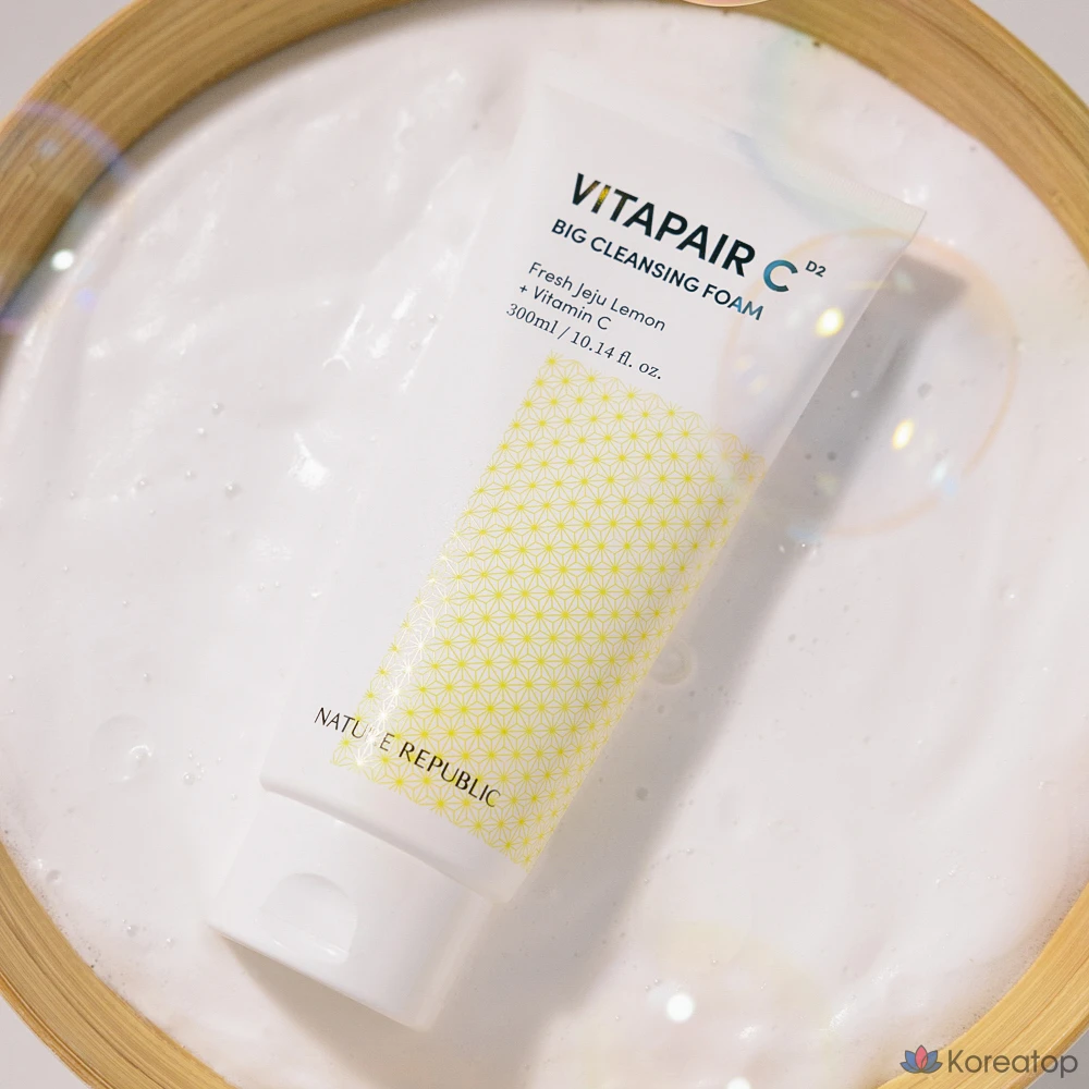 Очищающая пенка Nature Republic Vita Pair C Big Cleansing Foam, 300 мл, 1 шт., фото 5