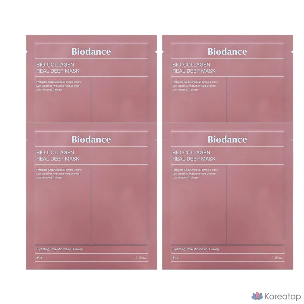 Тканевая маска для лица Biodance Bio Collagen Real Deep Mask, 4 шт.