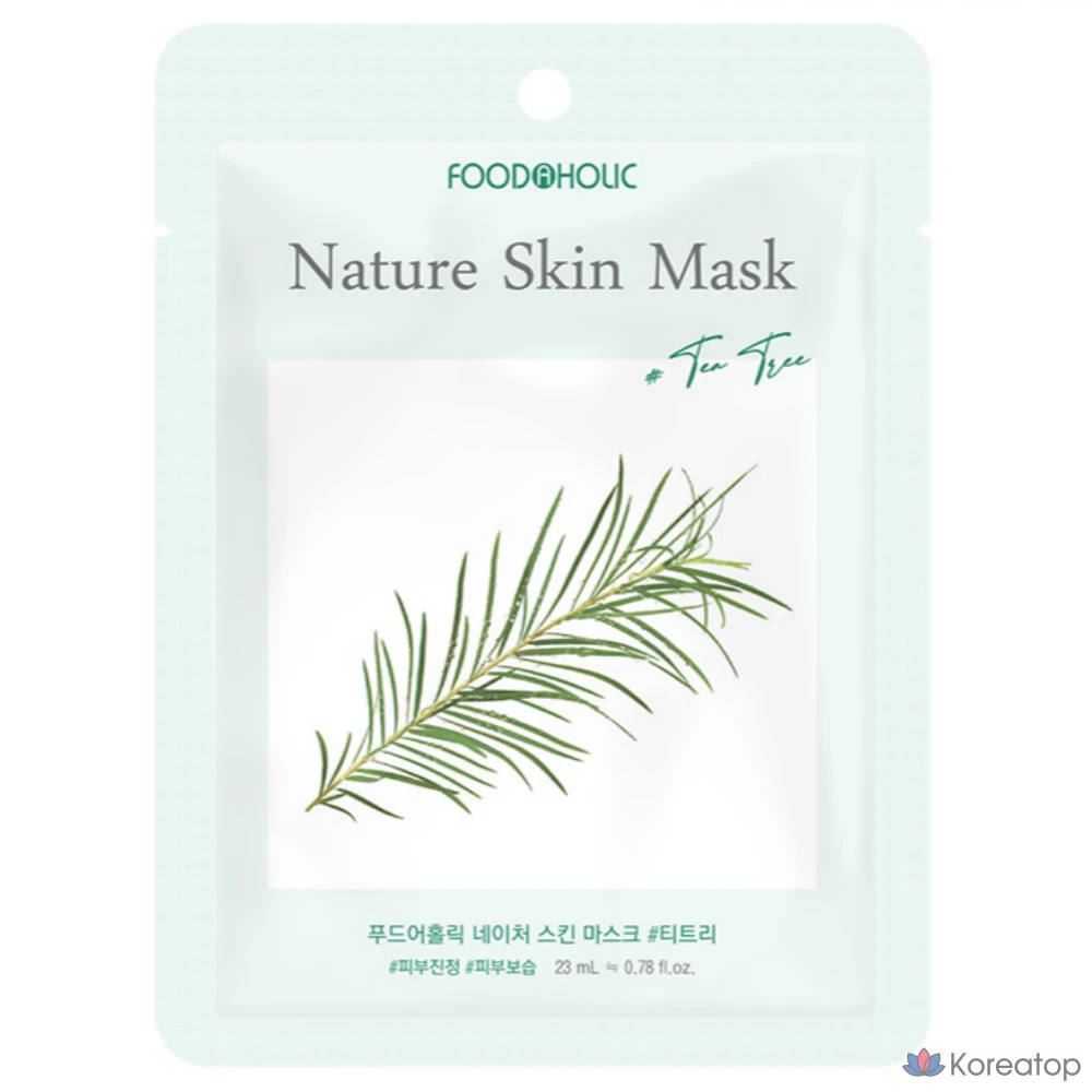 Тканевая маска для лица FoodaHolic Nature Skin Mask Pack Tea Tree, 90 шт., фото 2