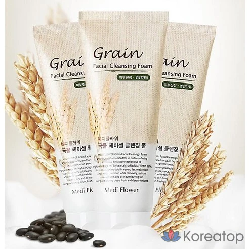 Пенка для умывания Grain Facial Cleansing Foam 120ml Medi Flower, 150 мл