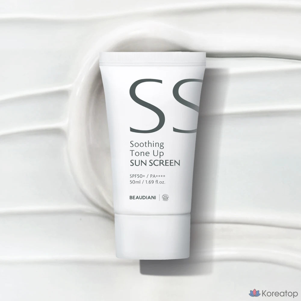 Успокаивающий солнцезащитный крем Beaudiani Soothing Tone-Up Sunscreen SPF50+ PA++++, 50 мл, 1 шт.