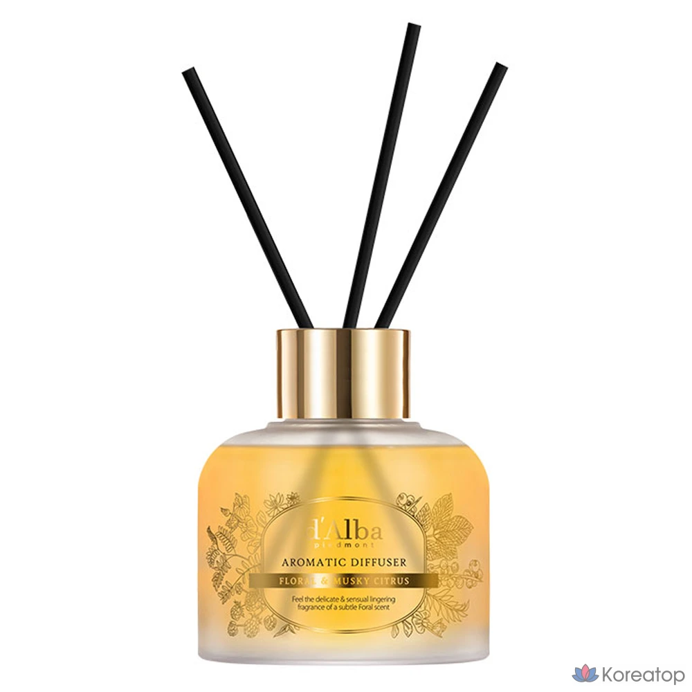 Ароматический диффузор D'alba + тростниковые палочки, набор из 5 штук, 100 мл, 1 комплект.