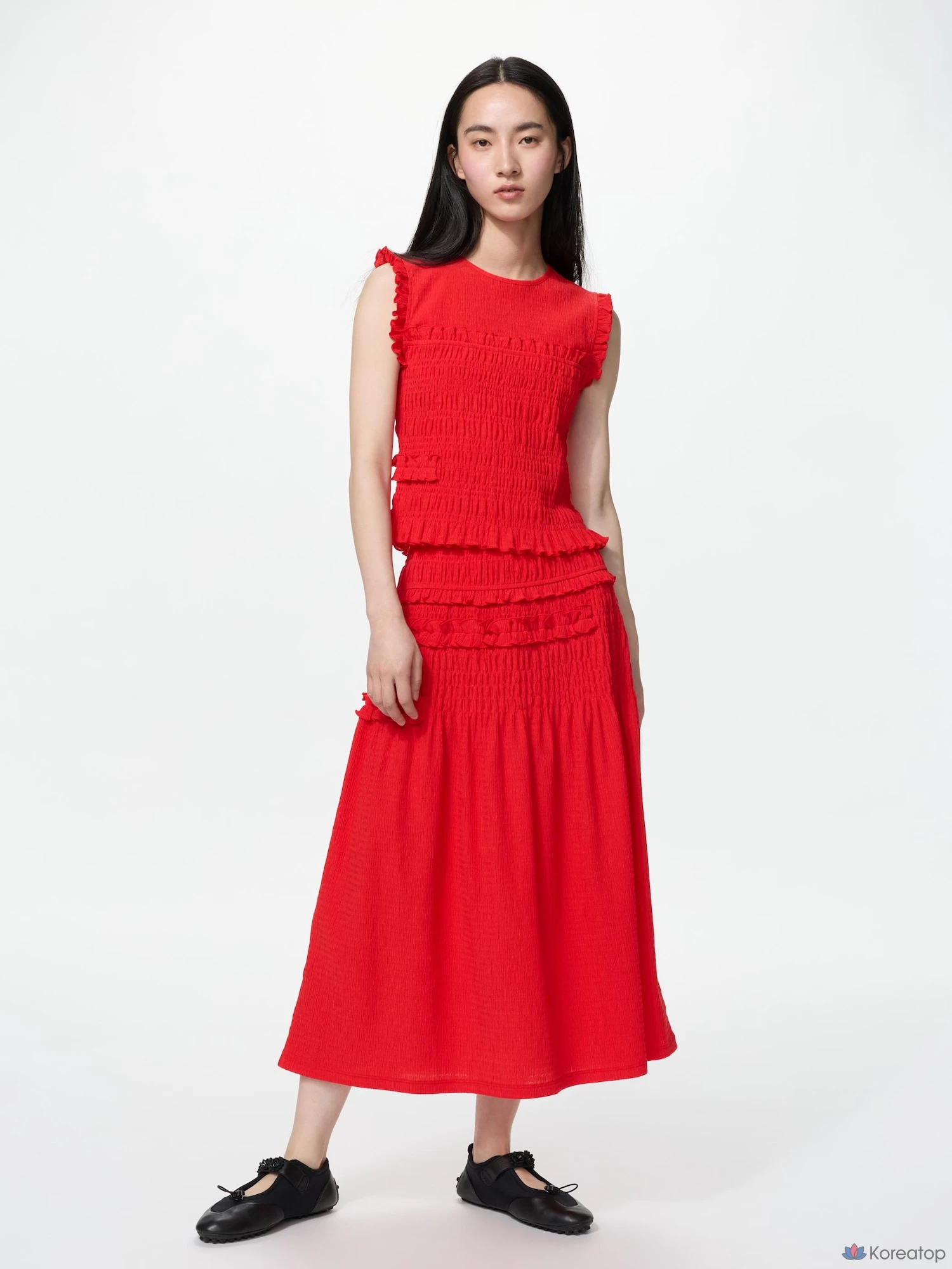 Футболка без рукавов Uniqlo Shirring T (Sleeveless)