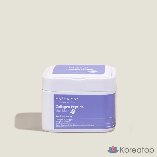 Коллагеновая пептидная маска Vital, 30 листов/400 г, 1 упаковка