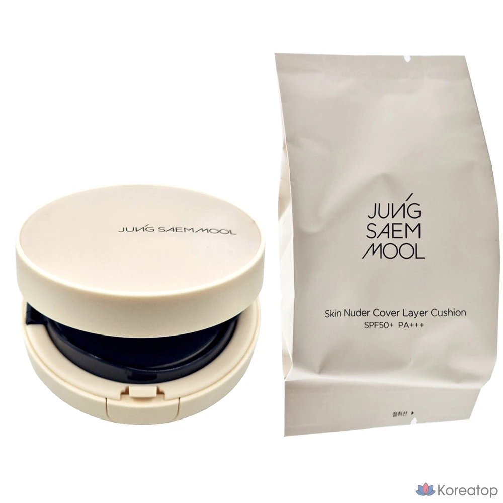 Jeong Saem Mool Skin Nude Cover Layer Cushion Fairlight & Light Medium - сменный блок, 1 шт., фото 4