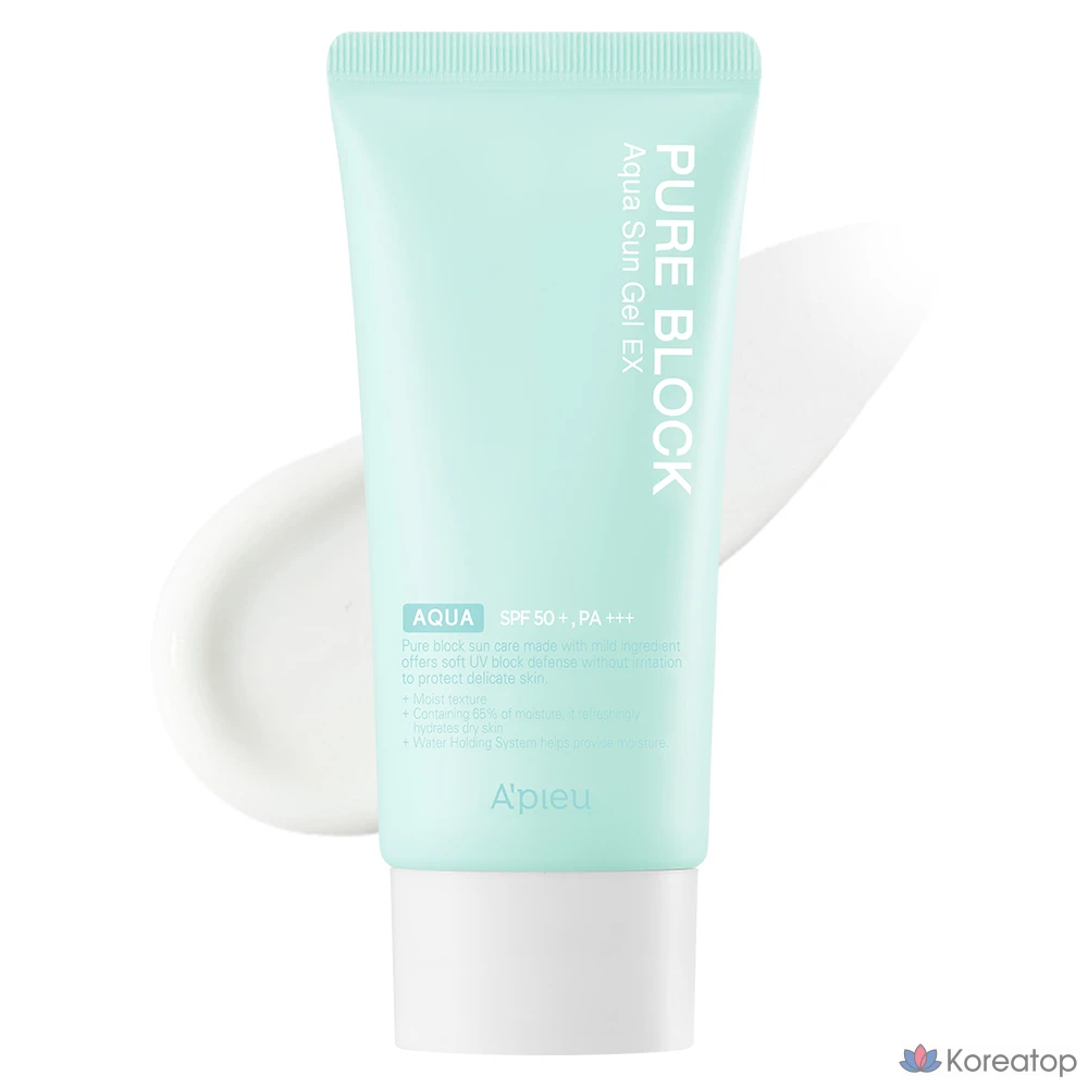 Солнцезащитный гель A'Pieu Pure Block Aqua Sun Gel EX SPF50+ PA+++, 50 мл, 1 шт.