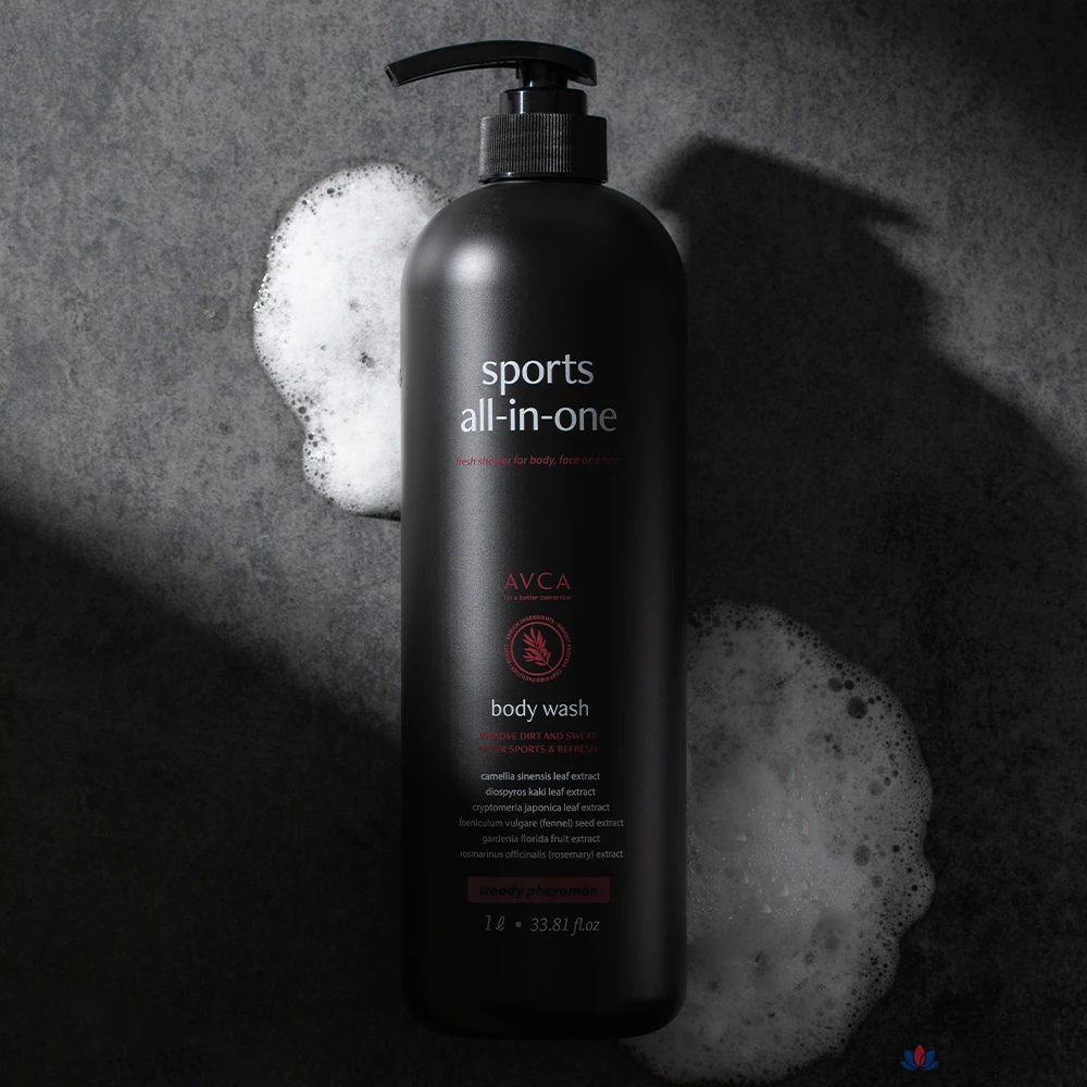 Универсальный парфюмированный гель для душа AVCA Sports с ароматом древесных феромонов, 1 л, 1 шт.