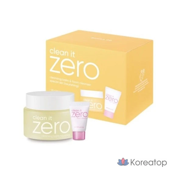 Набор Banilaco Clean It Zero: питательный очищающий бальзам 100 мл + пенка для умывания 30 мл (2 вида, 4 набора)