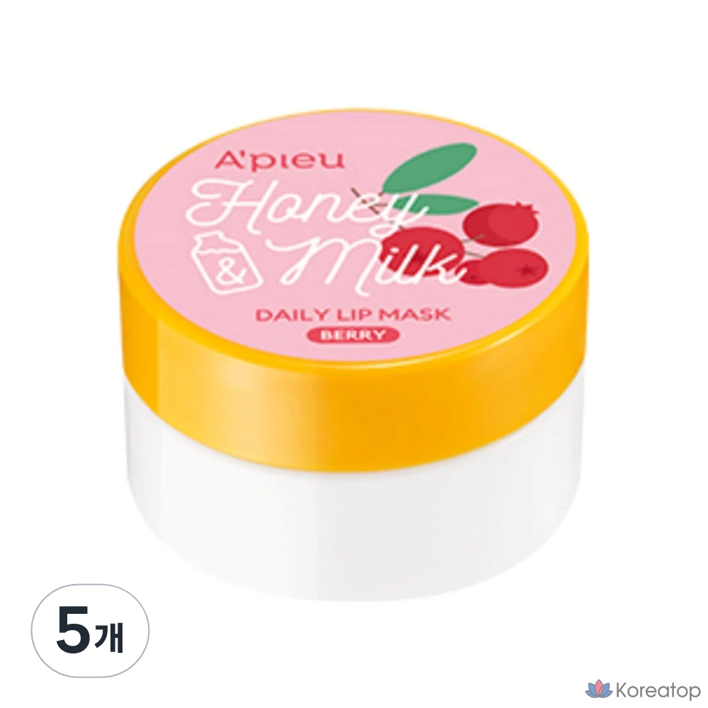 Маска для губ A'Pieu с медом и молоком, ягодный аромат, 6 г, 5 шт.