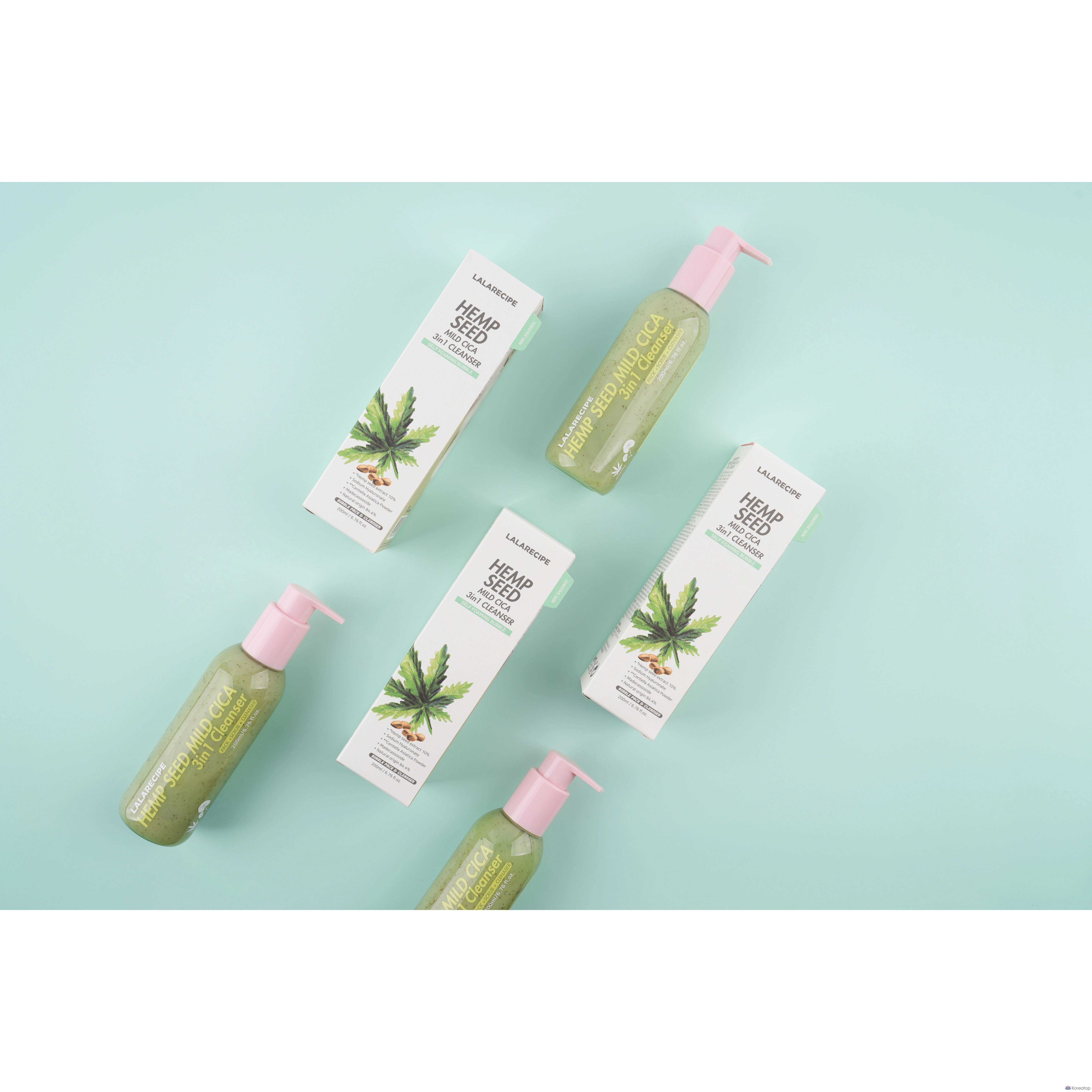 Очищающее средство LALARECIPE Hemp Seed Mild Cica 3-в-1, 200 мл, 1 шт.