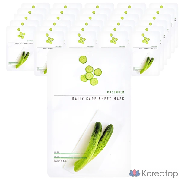 Тканевая маска для лица Eunyul Silver Cucumber Daily Care, 1 упаковка, 60 листов