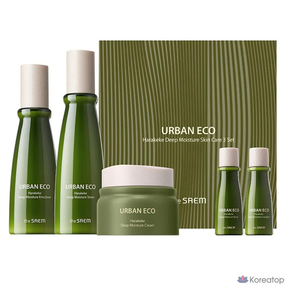 Набор для глубокого увлажнения кожи The Saem Urban Eco Harakeke, 3 предмета, 1 комплект