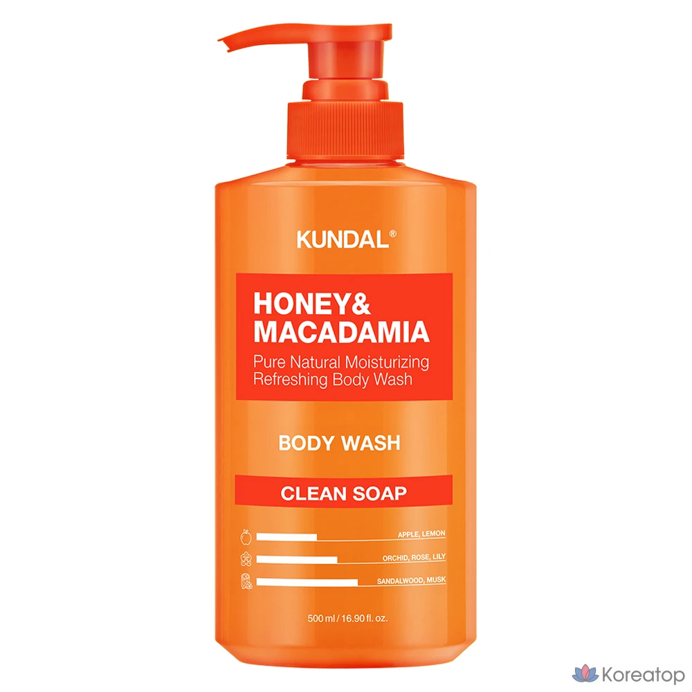 Гель для душа Kundal с медом и макадамией, 500 мл, 1 шт.
