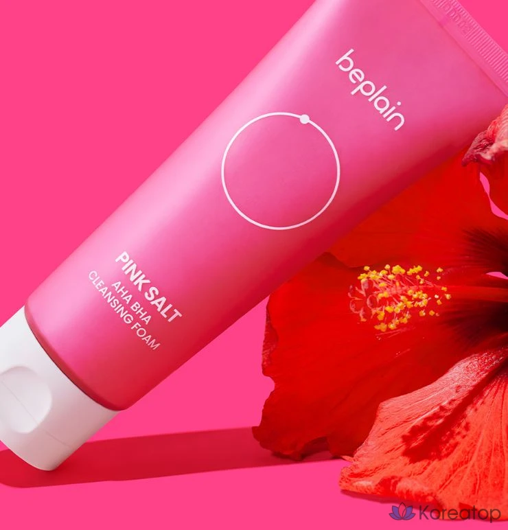 Очищающая пенка BePlain с розовой солью, AHA и BHA, 120 мл, 1 шт.