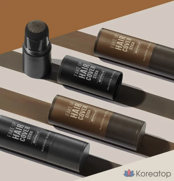 Накладные пряди для волос Mqny New York Fake Up Hair Cover Stick 2,5 г, темно-коричневые, 1 шт.