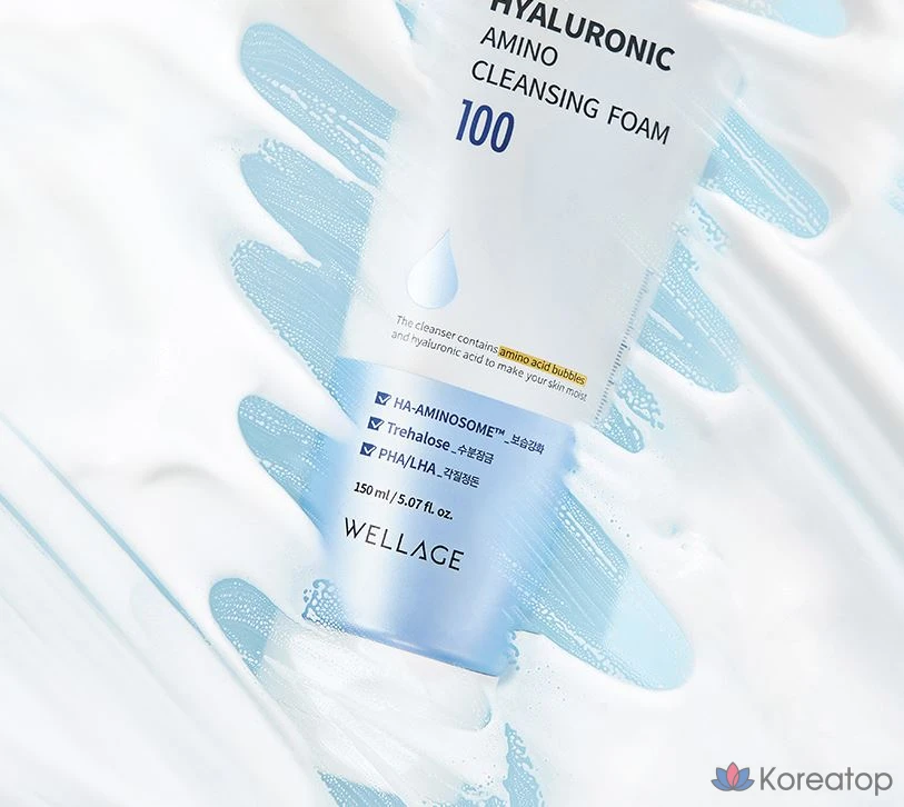 Очищающая пенка Wellage Real Hyaluronic Amino, 150 мл, 1 шт.