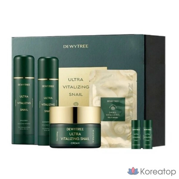 Набор Dewtree Ultra Vitalizing Snail из 3 предметов / Крем с экстрактом слизи улитки, 1 набор