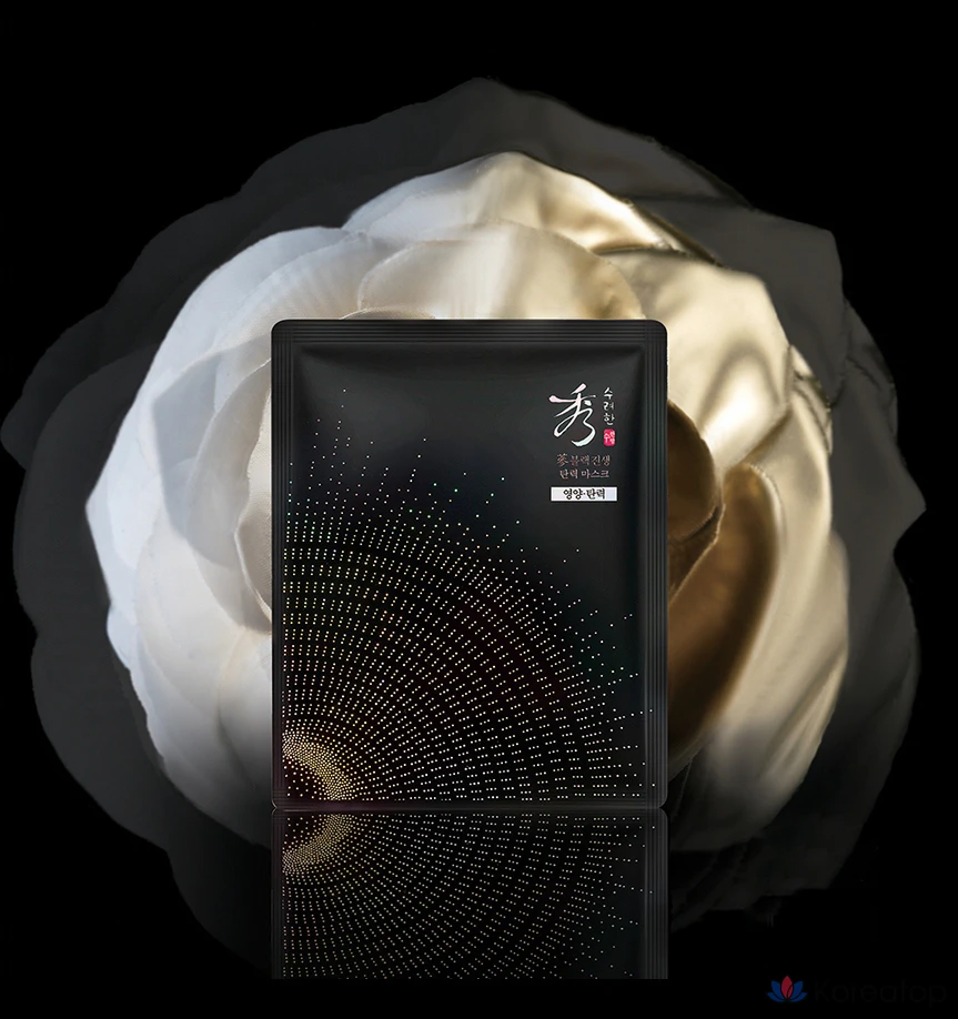 Маска для повышения эластичности кожи Sooryehan с черным женьшенем, 33 мл, 1 упаковка, 6 штук., фото 2