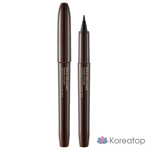 Подводка для глаз The Face Shop Gold Collagen Marker Pen, 1 шт., цвет 02, коричневый.