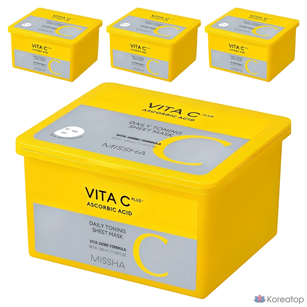 Тканевая маска для лица Missha Vita C Plus Daily Toning Sheet Mask, 120 шт.