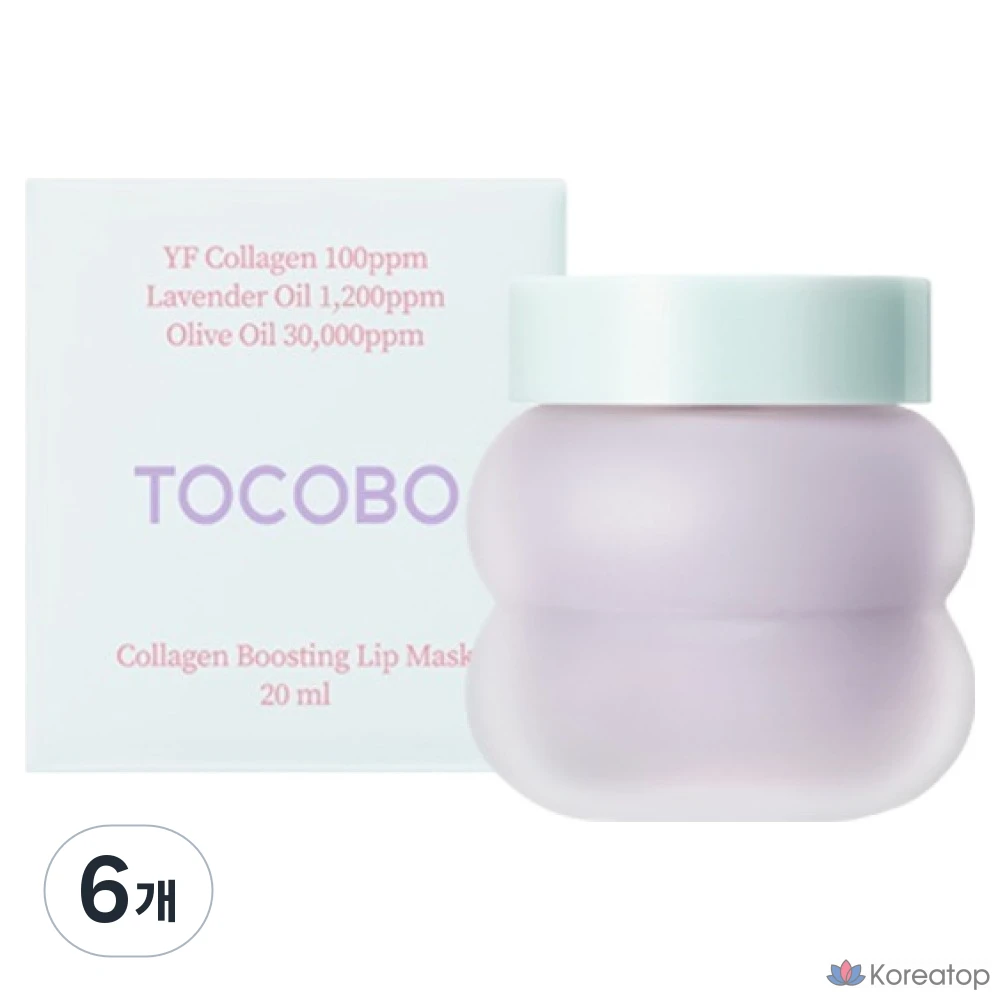 Маска для губ Tokobo Collagen Boosting Lip Mask с ароматом лаванды, 20 мл, упаковка из 6 штук.