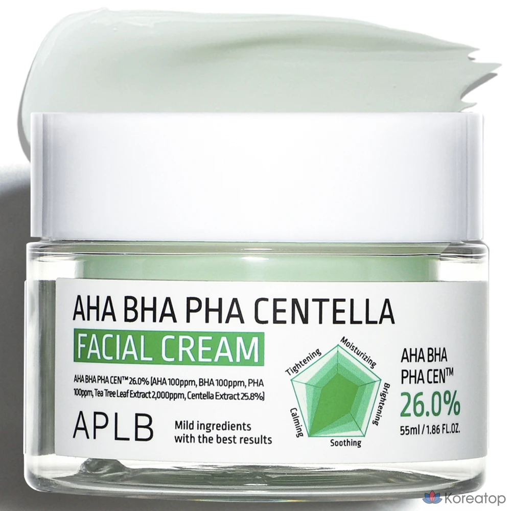 APLB Крем для лица с центеллой AHA BHA PHA, 1 шт., 55 мл