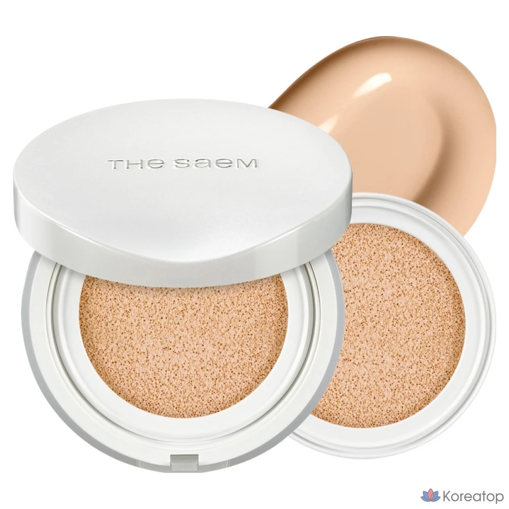 Набор The Saem Skin Perfection Glutathione Toning Cushion 12g + сменный блок 12g, оттенок 21N светло-бежевый, 1 шт.