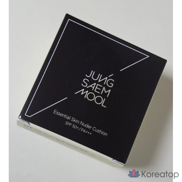 Тональный крем Jung Saem Mool Essential Skin Nude Cushion 14 г (SPF50+), светло-розовый (основной продукт + сменный блок), 1 шт.