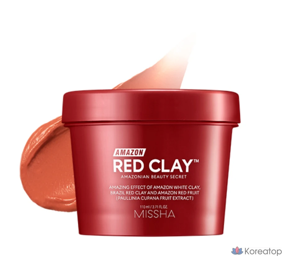Маска для сужения пор Missha Amazon Red Clay, 110 мл, 1 упаковка, 4 упаковки, фото 2