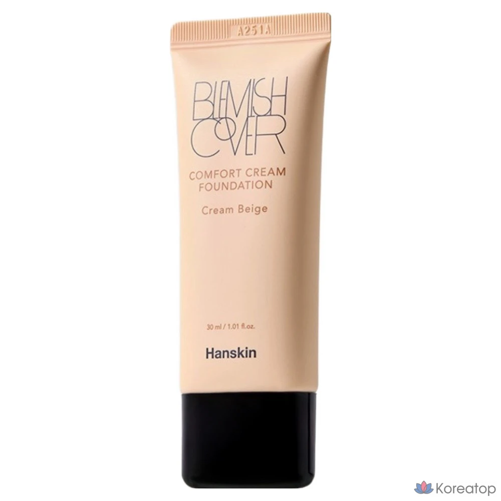 Тональный крем HANSKIN Blemish Cover Comfort Cream Foundation, 30 мл, 1 шт., кремово-бежевый.