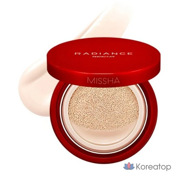 Тональный крем Missha Radiance Perfect Fit Cushion, 15 г, цвет слоновой кости (19 оттенков), 1 шт.