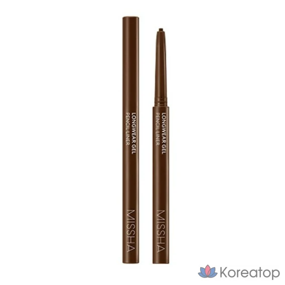 Гелевый карандаш для глаз Missha Longwear, 0,14 г, 4 шт., цвет верблюжий коричневый, 1 шт.