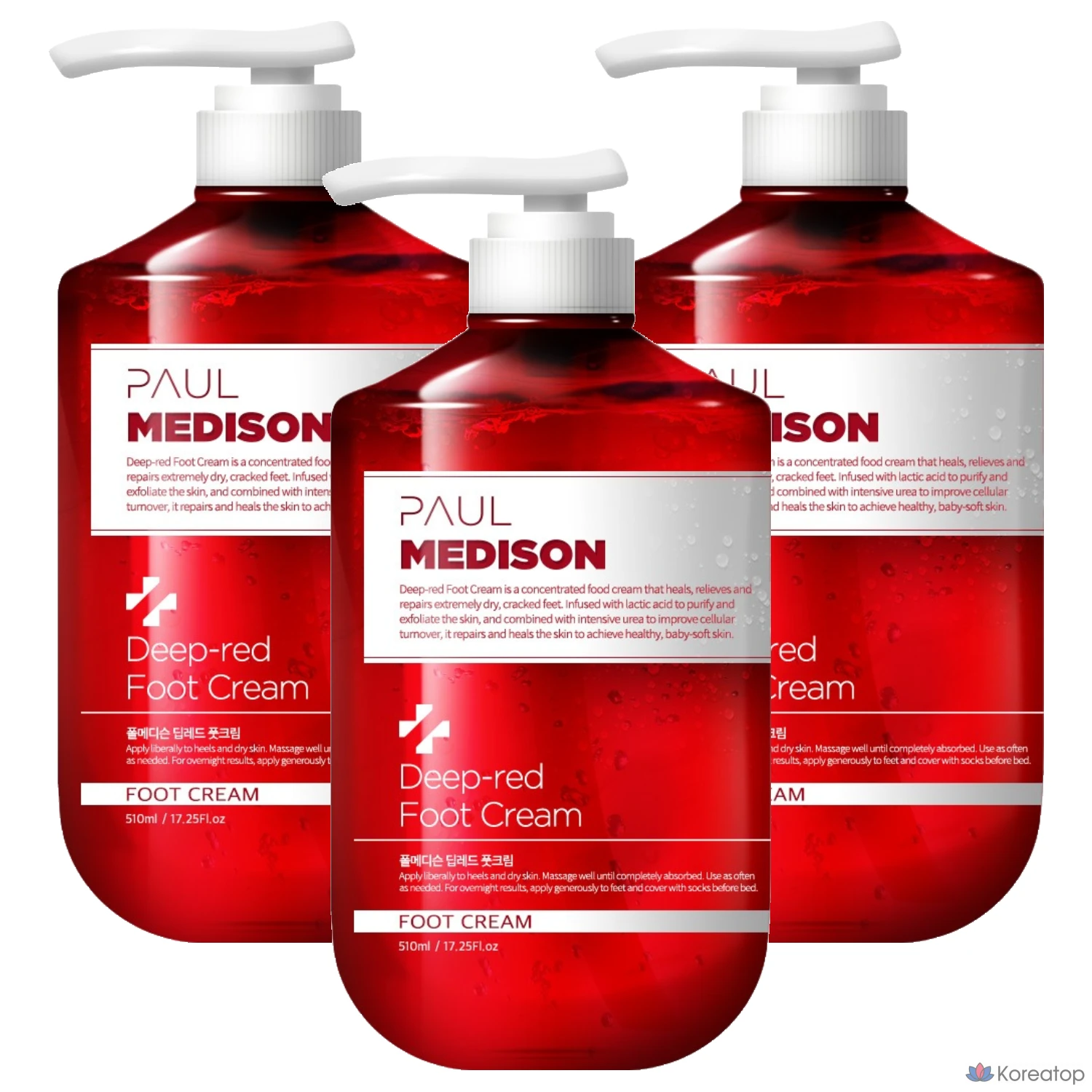 Крем для ног PAUL MEDISON Deep Red, 1 упаковка, 3 флакона, 510 мл