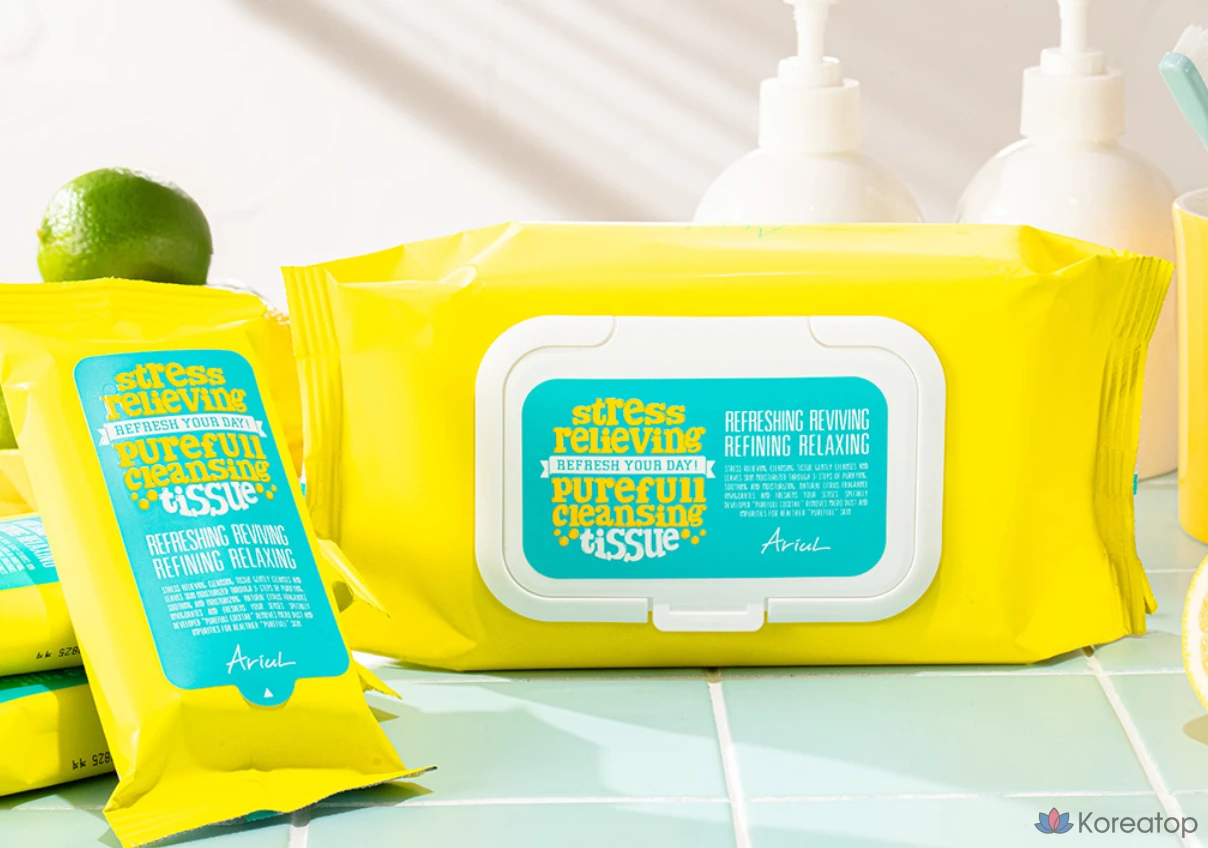 Очищающие салфетки Ariel Stress Relieving Pureful, 80 листов, 1 упаковка, фото 9