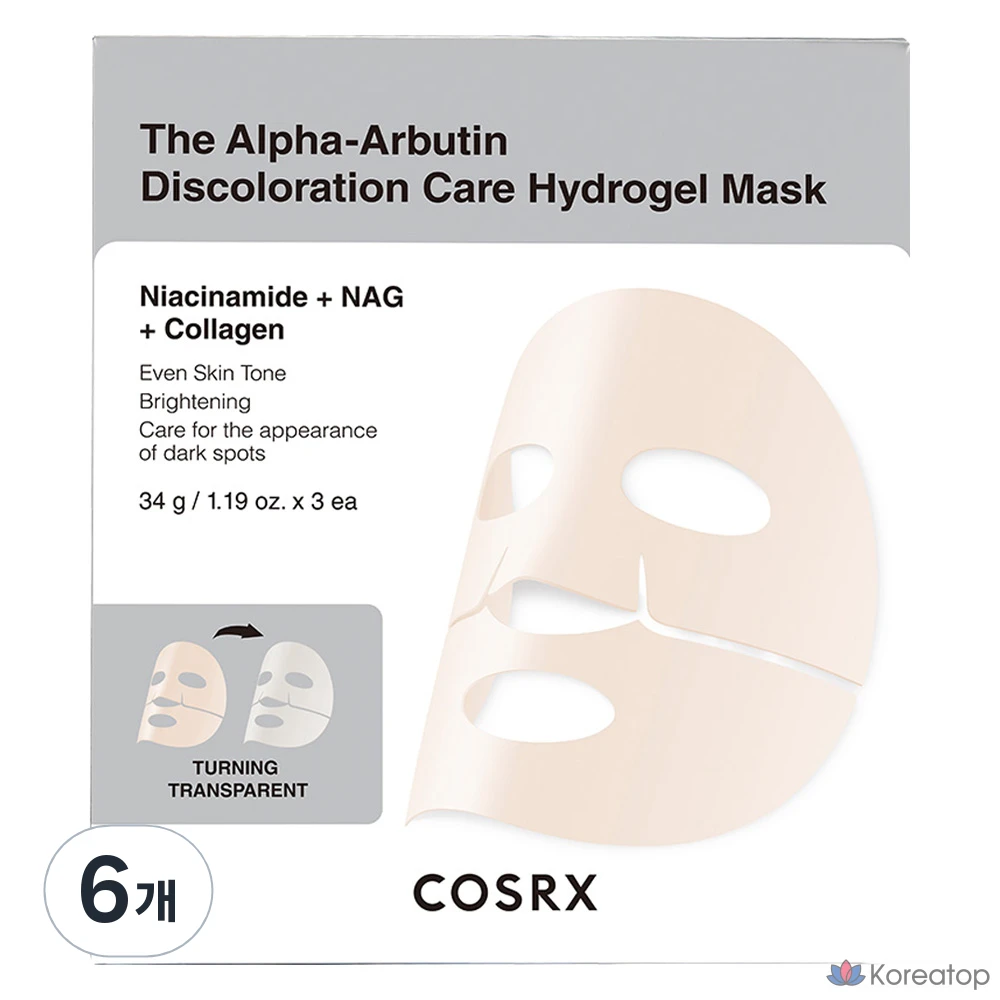 Гидрогелевая маска COSRX с альфа-арбутином для ухода за кожей при пигментных пятнах, 3 шт., 6 шт.