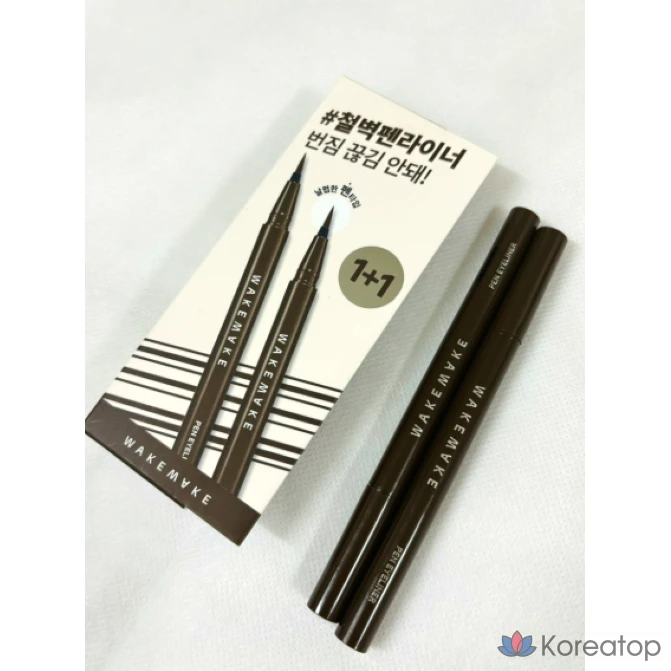 Подводка для глаз WAKEMAKE Iron Wall Pen Eyeliner '03 Dark Brown', набор 1+1, 03_Dark Brown, 1 шт.