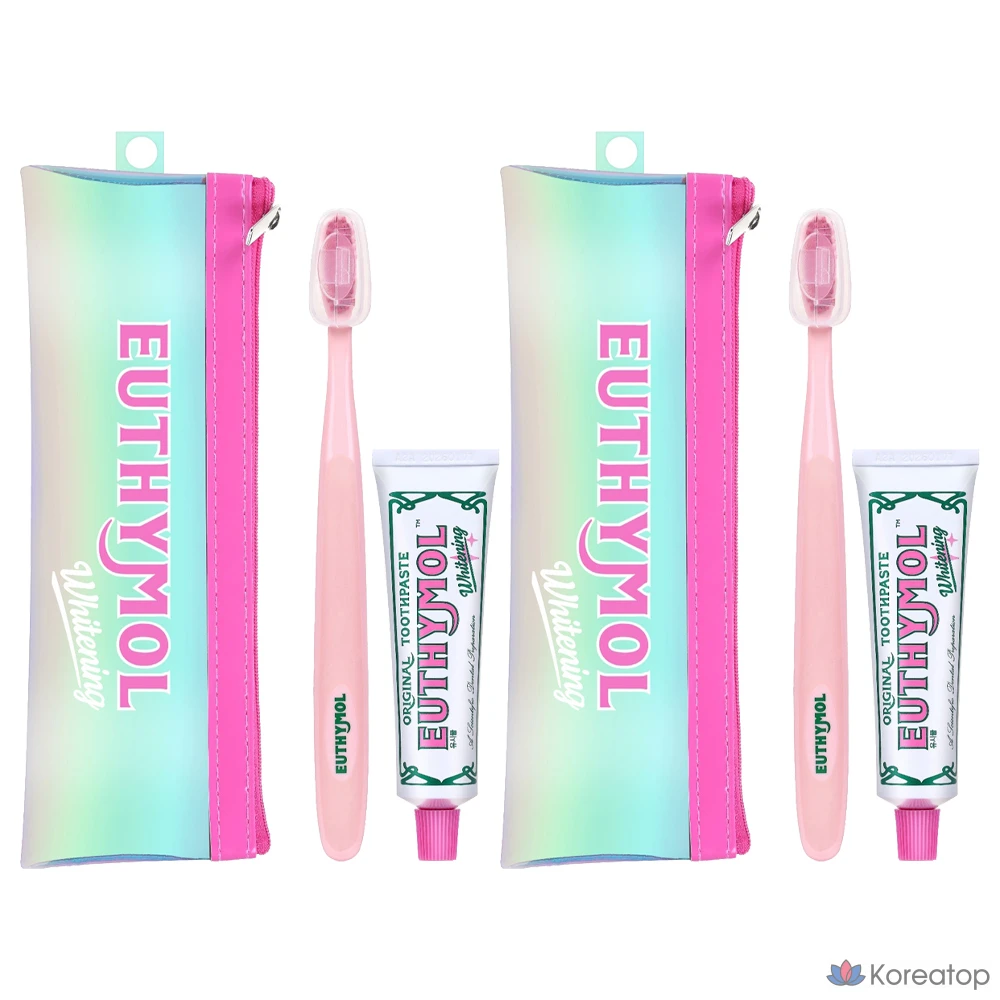 Набор для ухода Euthymol Whitening Portable Toothpaste 40 г + зубная щетка, 2 шт.